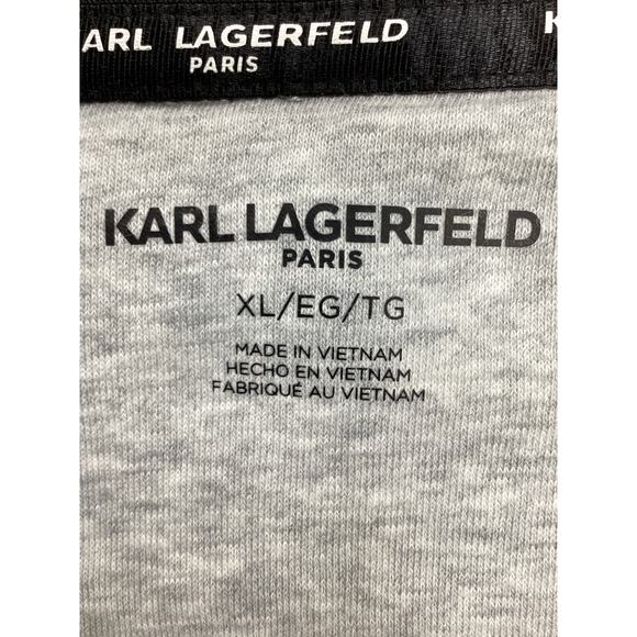 NWT Karl Lagerfeld Sweatshirt/ Top Women’s Size XL Cotton Blend Ornate Sign Gray - Picture 6 of 7